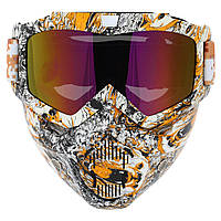 Защитная маска-трансформер очки пол-лица Zelart MZ-S цвет желтый-белый sp