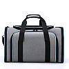 Сумка переноска для котів та собак 76x42x29 см CosmoPet CP-05 (S) Grey-Blue, фото 6