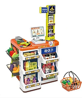 Детский игрушечный магазин SUPER MARKET, 60 предметов, касса, сканер, звуковые эффекты. 668-134