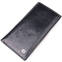 Вертикальный бумажник для мужчин из натуральной кожи ST Leather 19420 Черный mn