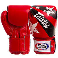 Перчатки боксерские кожаные FAIRTEX BGV1N размер 10 унции цвет красный-черный sp
