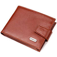 Компактний чоловічий гаманець із натуральної гладкої шкіри CANPELLINI 21508 Світло-коричневий mn