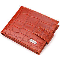 Чоловічий невеликий гаманець із натуральної фактурної шкіри CANPELLINI 21510 Світло-коричневий mn