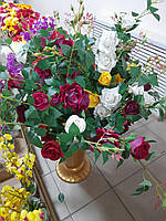Букет Цветок искусственный Роза 90см 3шт (головки) декоративная для напольной вазы