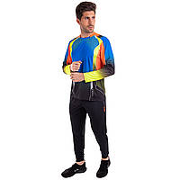 Комплект одежды для тенниса мужской лонгслив и штаны Lingo LD-1862A размер M цвет голубой-черный sp