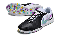 Футзалки Nike Tiempo Legend 10TF, 39-42 размер, футбольные кроссовки, бампы черно-белые
