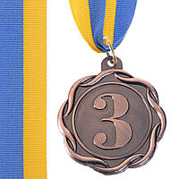 Медаль спортивная с лентой цветная FLIE Zelart C-3175 цвет бронзовый sp