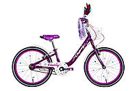 Велосипед сталь 20 Formula CHERRY під тріскачку рама-10" фіолетовий із білим з кошиком Pl з крилом Pl 2024 LIKE