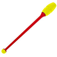Булава для художньої гімнастики l-35 см Zelart C-6176 колір червоний жовтий sp