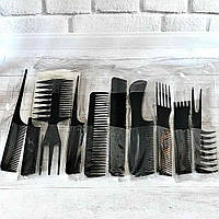 Набір гребенів чорний 10PC-set (10 шт./уп.)