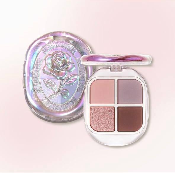 Вишукана палетка нюдових тіней на 4 відтінка Magic Color "Crystal Rose",02