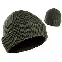 Шапка акриловая грубой вязки "BEANIE CAP", военная шапка, тактическая олива шапка, армейская шапка PTR