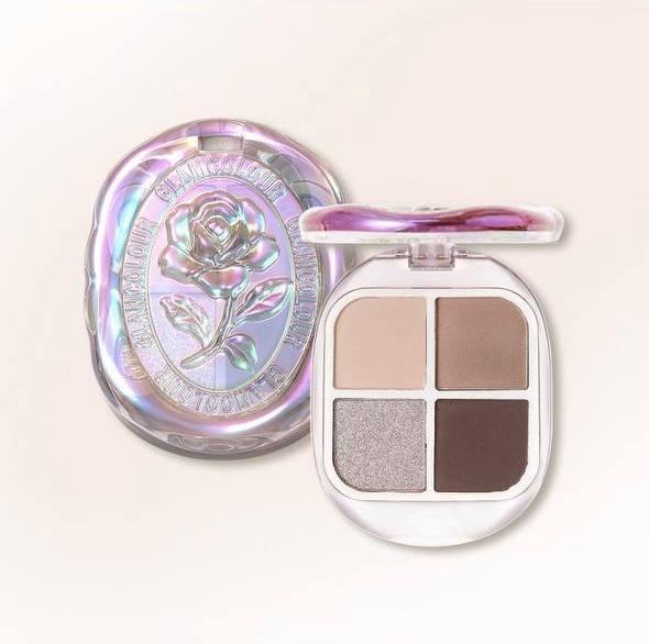 Вишукана палетка нюдових тіней на 4 відтінка Magic Color "Crystal Rose",03, фото 1