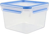 Квадратний контейнер для зберігання харчових продуктів з кришкою, Emsa 508537 1,75 л, прозорий/синій (упаковка з 2 шт.)