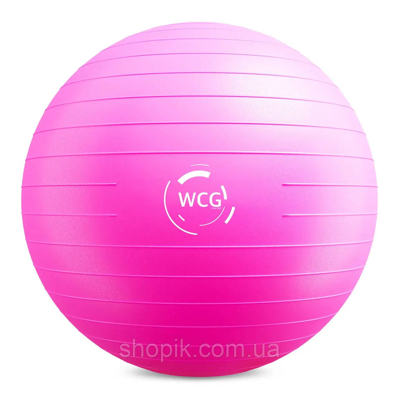 М'яч для фітнесу фітбол 75 см WCG Anti-Burst, Фітбол для спини 300 кг (Рожевий) Shopik