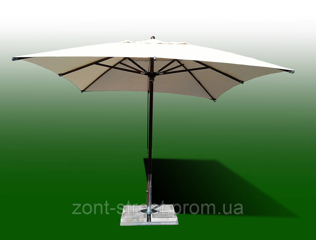 Зонт деревянный для ресторанов "Прага Люкс" 3х4 м - Премиум класса - фото 3 - id-p1881489799
