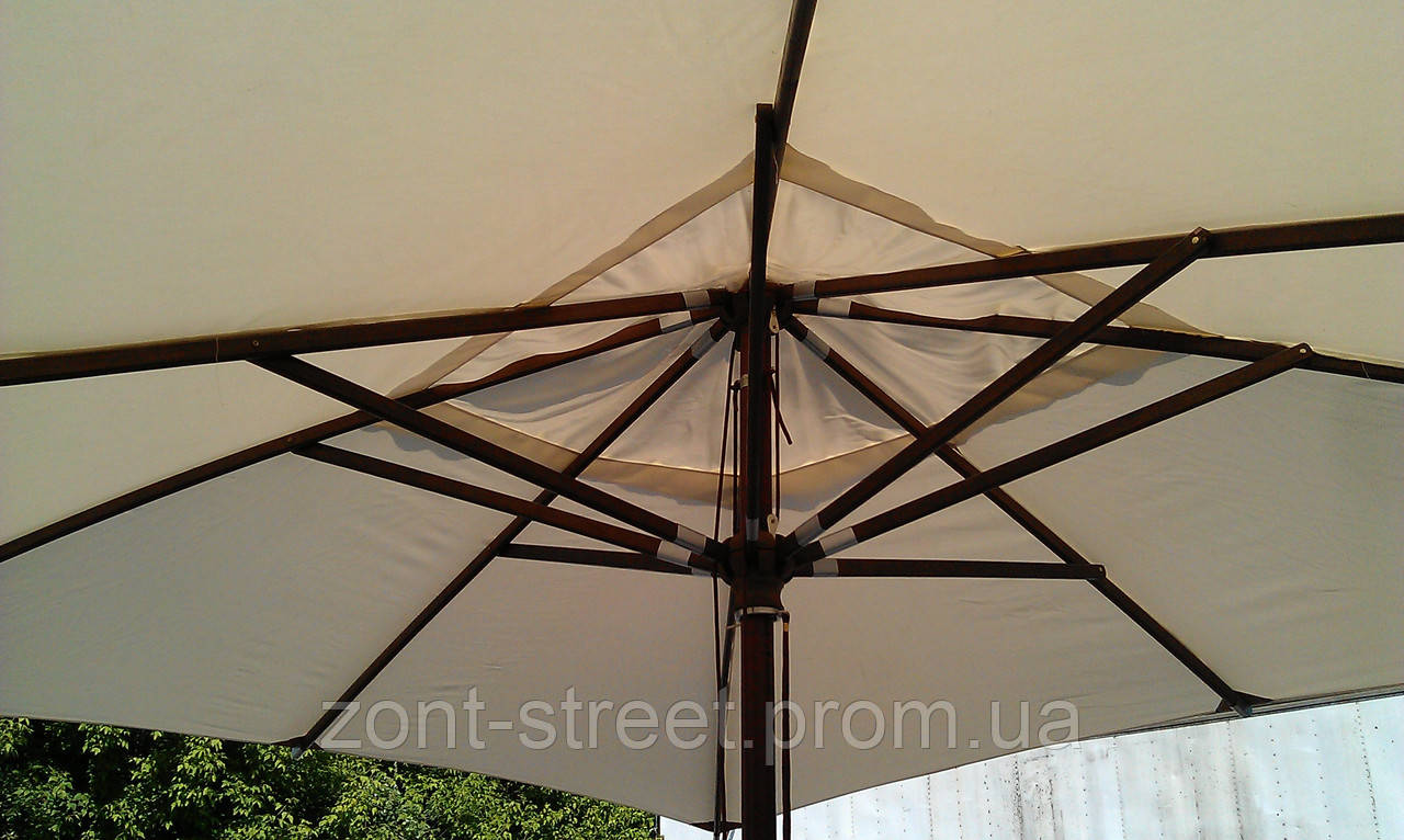 Зонт деревянный для ресторанов "Прага Люкс" 3х4 м - Премиум класса - фото 6 - id-p1881489799