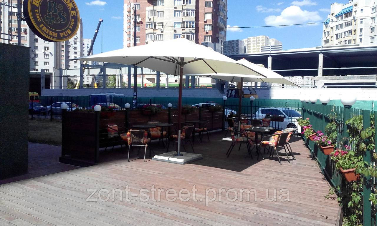 Зонт деревянный для ресторанов "Прага Люкс" 3х4 м - Премиум класса - фото 2 - id-p1881489799