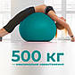 М'яч для фітнесу (фітбол) WCG 65 Anti-Burst 300кг Бірюзовий + насос SHOPIK, фото 5