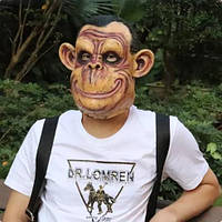 Маска Обезьяна Шимпанзе реалистичная для вечеринок и косплея, Маска для лица улыбка обезьяны Шимпанзе