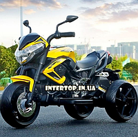 Детский трехколесный электро-мотоцикл от 3 до 6 лет BMW желтый. Трицикл для детей 2*35 ВТ M 4152EL-6 желтый