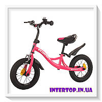 Детский беговел велобег на резиновых надувных колесах 12 дюймов BALANCE TILLY 12 Compass T-21258 Rose розовый