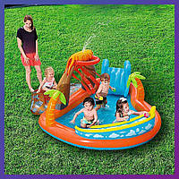 Детский надувной игровой центр с бассейном и горкой Bestway 53069 Вулкан