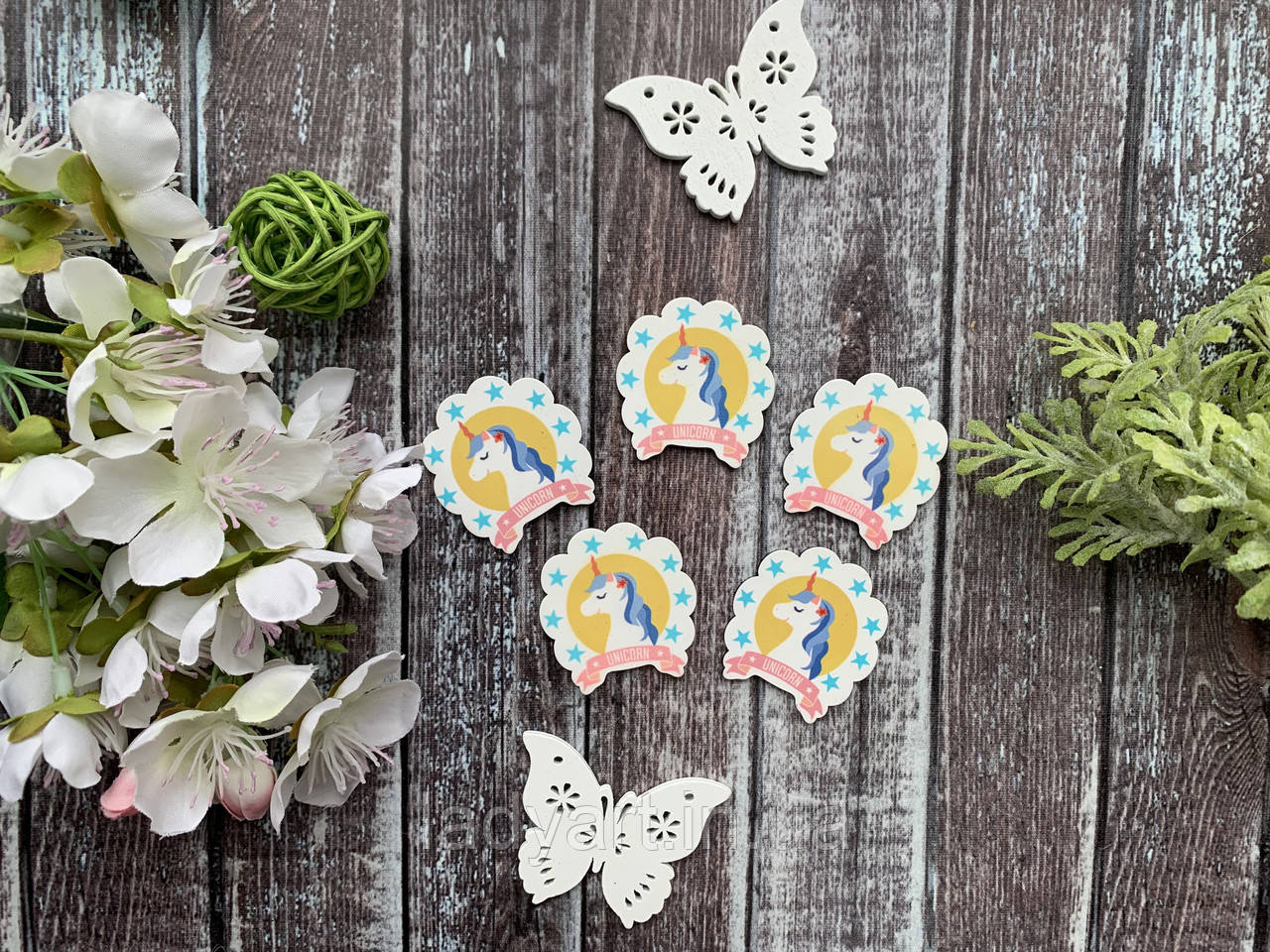 Кабошон "Єдиноріг unicorn" 3.5 х 3.8 см, 20 шт/уп. оптом