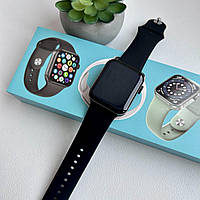 Смарт годинник Фітнес браслет Smart Watch N76 бездротова зарядка пульсометр тонометр чорний + Подарунок