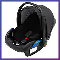 Детское автокресло для новорожденных люлька переноска группа 0+ (0-13 кг) Adamex Kite эко кожа черное