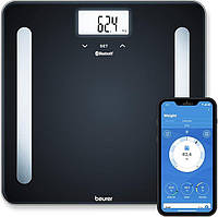 Стеклянные напольные смарт весы Beurer BF 600 черного цвета с Bluetooth® (до 180 кг)