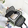Сумка переноска для котів та собак 78x47x29 см CosmoPet CP-05 (L) Grey-Green, фото 5