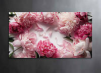 Картина Розовые Пионы Яркие Цветы Декор на Стену с Пионами Эстетическая Картина в Интерьер