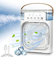 Настольный вентилятор с увлажнителем воздуха 4в1 Air Cooler Fan USB Белый переносной увлажнитель воздуха (NS)