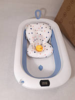 Дитяча ванночка з термометром та матрасом (блакитна)