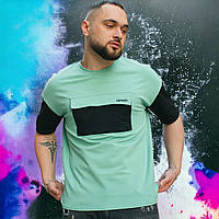 Мужская летняя футболка оверсайз двухцветная удобная стильная оригинальная брендовая фирменная