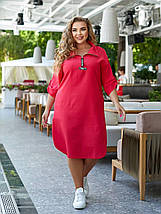 Літнє красиве рівне крою льон із довгими рукавами батальні розміри, фото 5