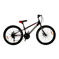Велосипед CrossBike 24" Spark D-Steel 2022 Рама 11" black-red