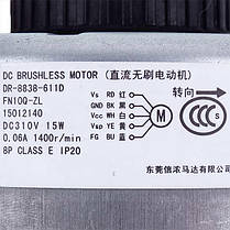 Мотор вентилятора блока для кондиціонера C&H 15012140 DR-8838-611D(FN10Q-ZL) 15W 310V 0.06A, шток 8x34mm, фото 2