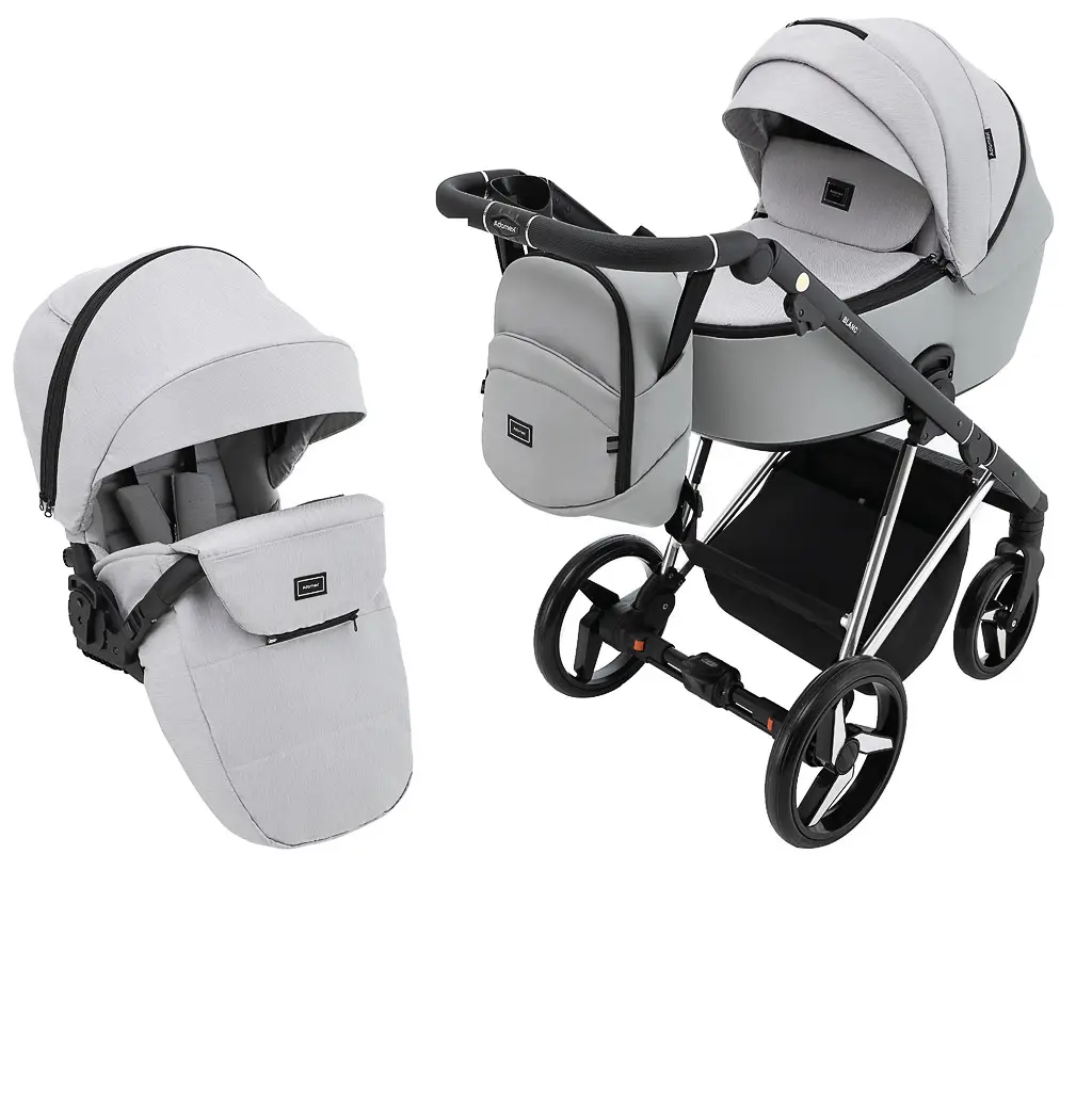 Коляска 2 в 1 Adamex Blanc Special Edidion PS-723/K світло-сіра