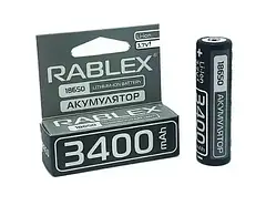 Акумулятор Rablex Li-ion 18650 (без захисту), 3400 mAh, 3,7V