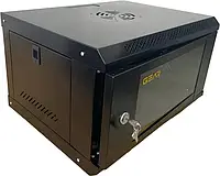 Шкаф серверный настенный с полкой GEAR 6U 19'' 530x400x300 мм Черный