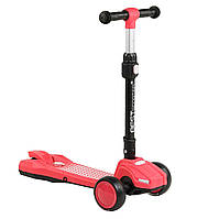 Самокат триколісний з колесами, що світяться та димом Best Scooter Червоний