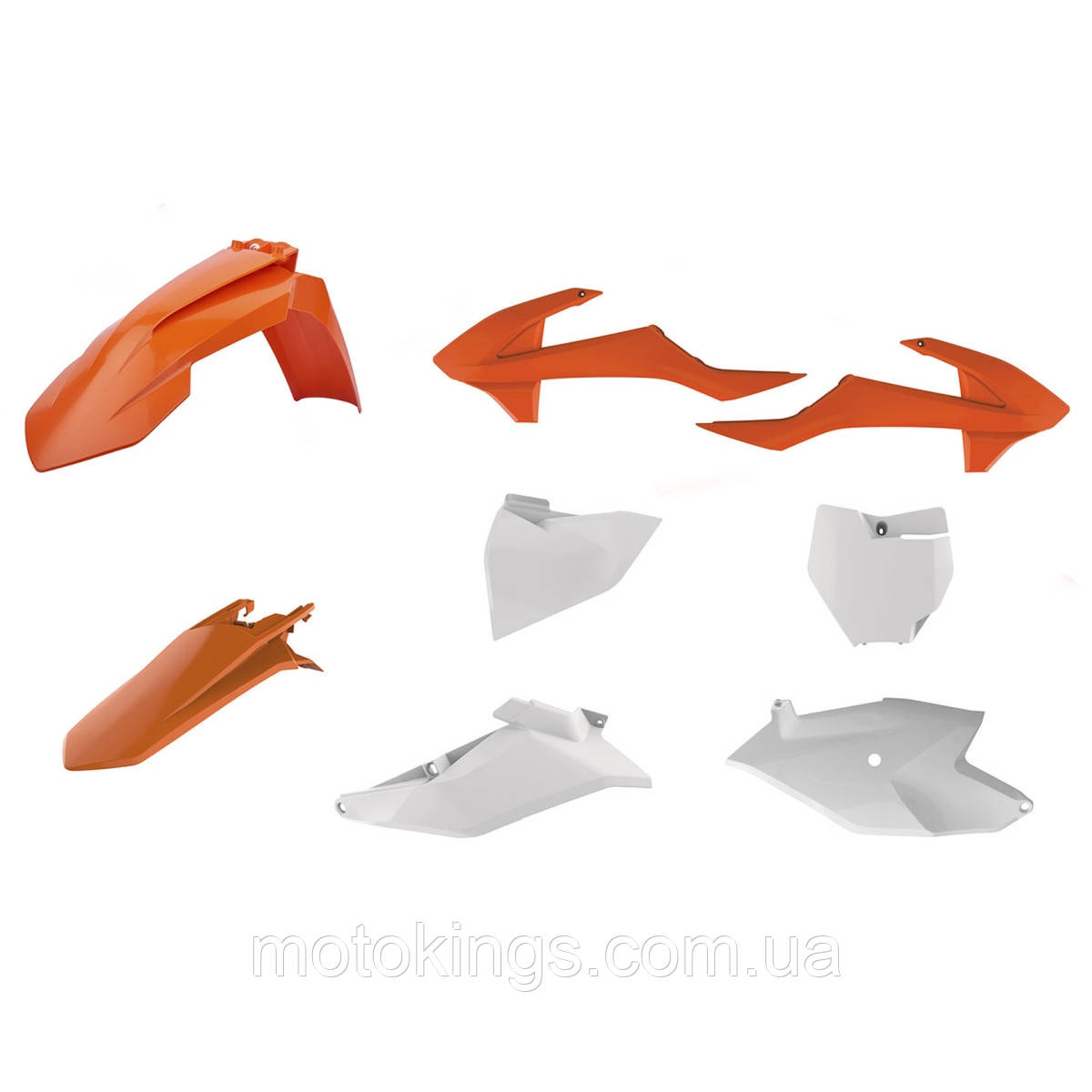 Комплект пластиків POLISPORT KTM SX 85 '18-'23 колір жовтогарячий/білий, фото 1