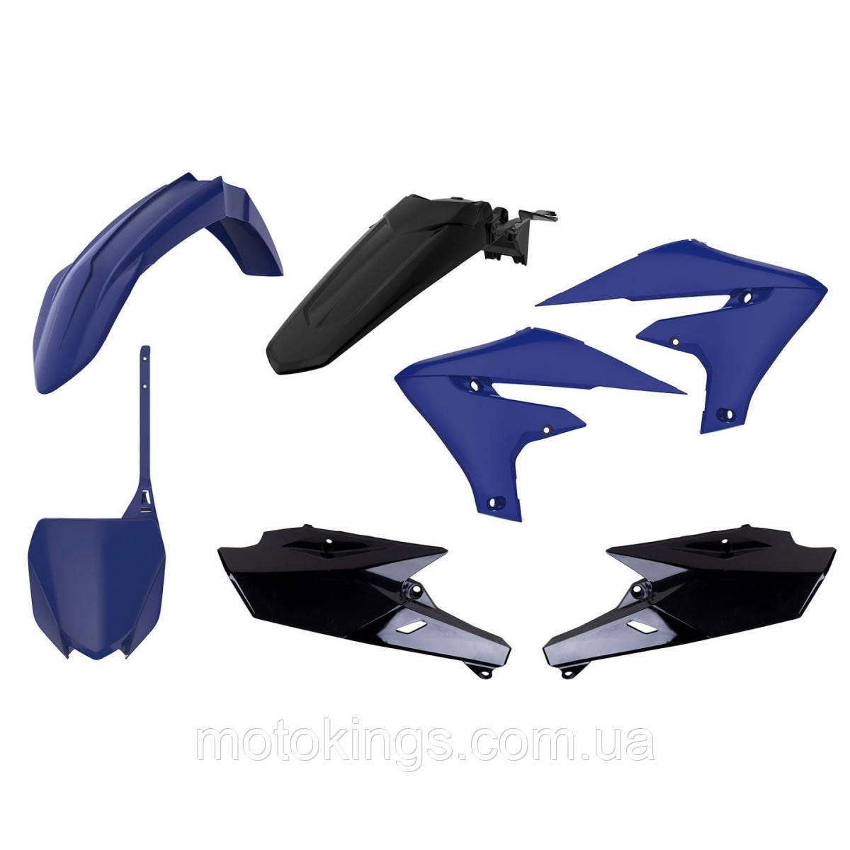 Комплект пластиків POLISPORT YAMAHA YZ 250F '19-'23, YZ 450F '18-'22 колір блакитний/чорний, фото 1