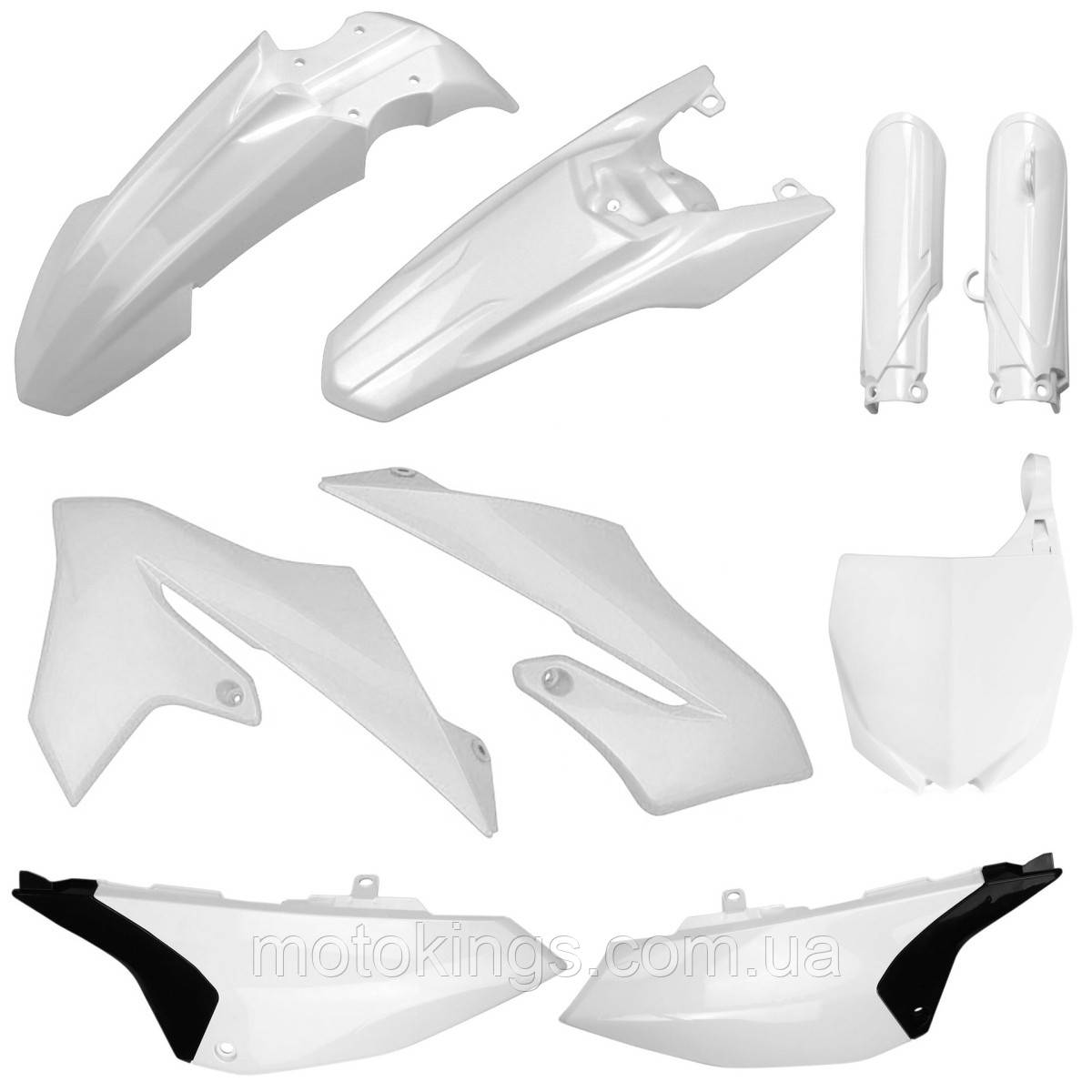 Комплект пластиків POLISPORT YAMAHA YZ 65 '19-'23 набір містить кришки для лаг (8399800001) колір білий, фото 1
