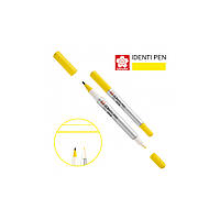 Маркер Sakura перманентный IDENTI PEN, двусторонний, 0,4/1 мм, Желтый (084511365087)