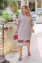 Сукня софт із принтом короткими рукавами довжини міді розміри батал, фото 4