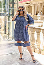 Сукня софт із принтом короткими рукавами довжини міді розміри батал, фото 2