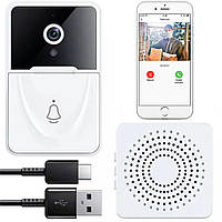 Беспроводной дверной звонок с видеокамерой и WiFi, Tuya Video Doorbell Home / Умный видеодомофон в квартиру